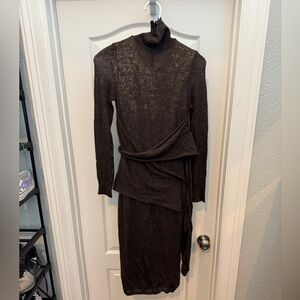 Victoria Beckham Sequin Sheath Sheer Overlay Dress size 4 with flaw,